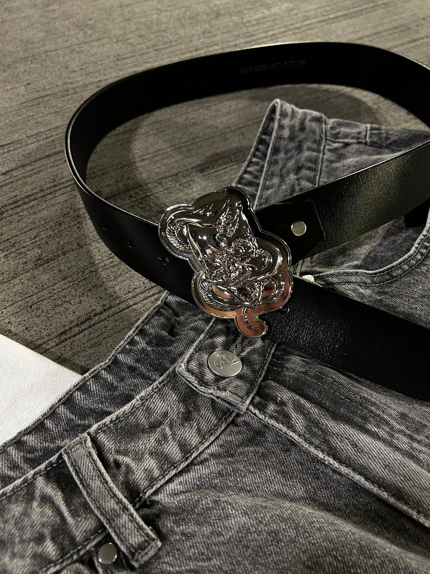 Trxppy Skull Chrome Leather Belt