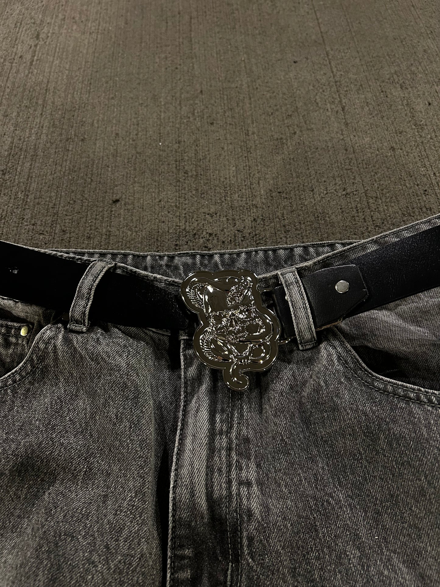 Trxppy Skull Chrome Leather Belt